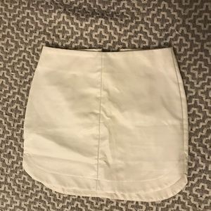 Cream Pleather Skirt